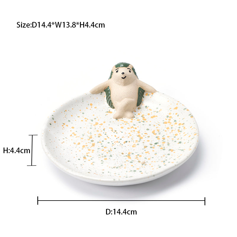 MODERN SIMPLE CREATIVE HEDGHOG CERAMIC JEWELRY PLATE