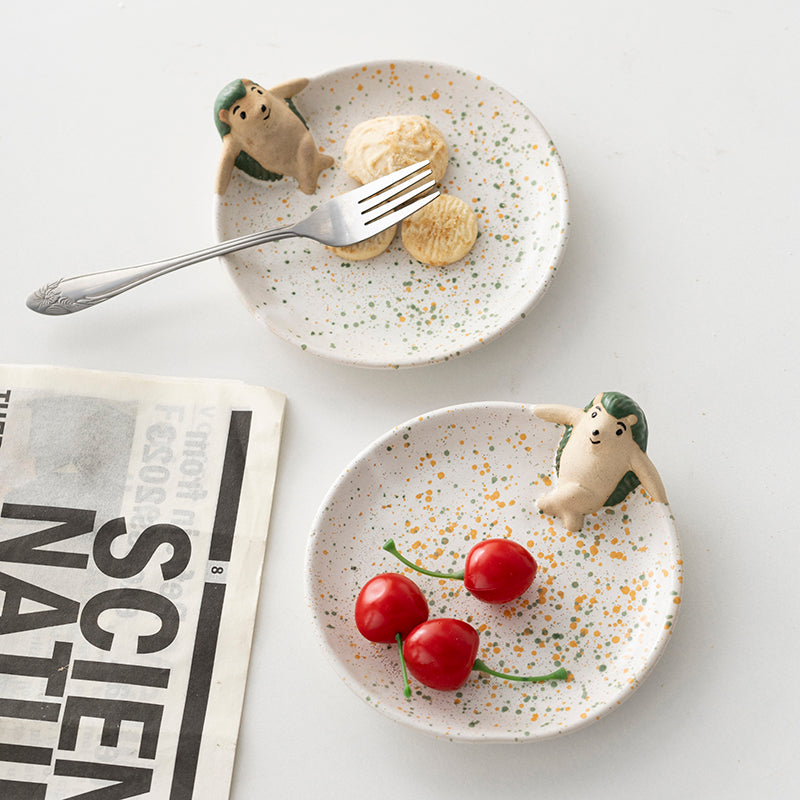 MODERN SIMPLE CREATIVE HEDGHOG CERAMIC JEWELRY PLATE