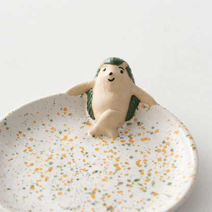 MODERN SIMPLE CREATIVE HEDGHOG CERAMIC JEWELRY PLATE